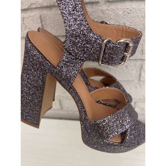 Madden Girl Cherre Shimming Women Pump Chunky Heels Size 9 - Picture 9 of 11